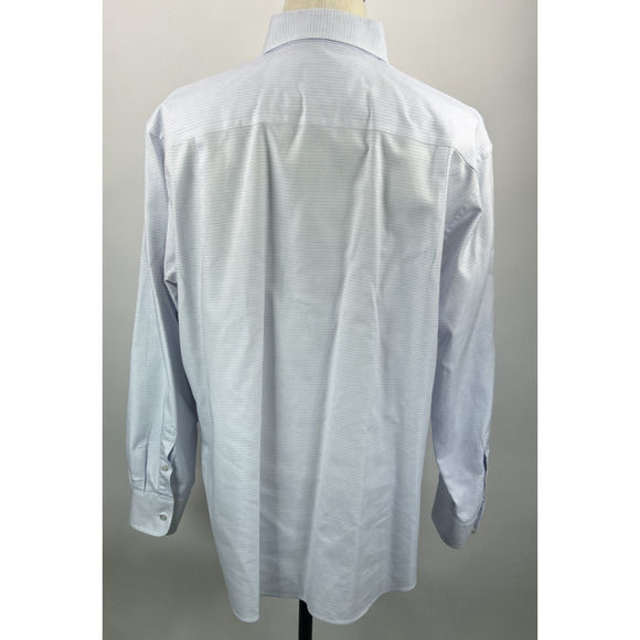 David Donahue Horizontal Dress Shirt Button Up Long Sleeve Size 18 Trim - 34/35 - Picture 3 of 13